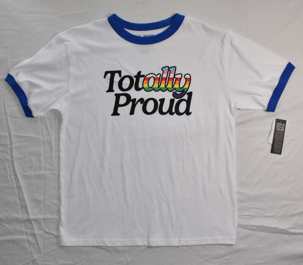 ph by The Phluid Project Totally Proud White Blue Ringer T-Shirt (1043)